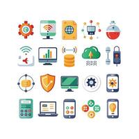 Technology Icon Set Illustration for Documents, Websites and Mobile Applications vector