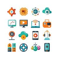 Technology Icon Set Illustration for Documents, Websites and Mobile Applications vector