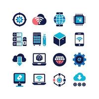 Technology Icon Set Illustration for Documents, Websites and Mobile Applications vector