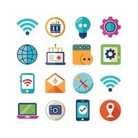 Technology Icon Set Illustration for Documents, Websites and Mobile Applications vector