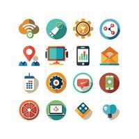 Technology Icon Set Illustration for Documents, Websites and Mobile Applications vector