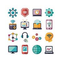 Technology Icon Set Illustration for Documents, Websites and Mobile Applications vector