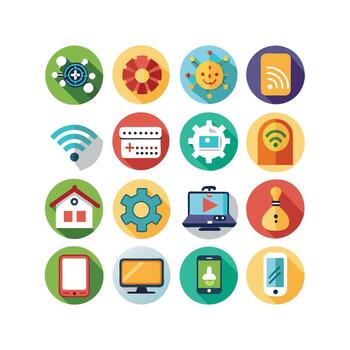 Technology Icon Set Illustration for Documents, Websites and Mobile Applications vector
