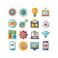 Technology Icon Set Illustration for Documents, Websites and Mobile Applications vector