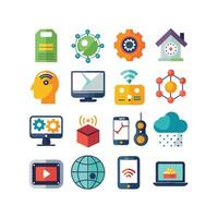 Technology Icon Set Illustration for Documents, Websites and Mobile Applications vector