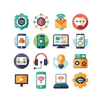 tecnología icono conjunto ilustración para documentos, sitios web y móvil aplicaciones vector