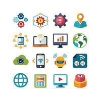 Technology Icon Set Illustration for Documents, Websites and Mobile Applications vector