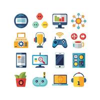 Technology Icon Set Illustration for Documents, Websites and Mobile Applications vector
