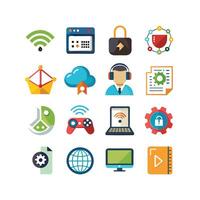 Technology Icon Set Illustration for Documents, Websites and Mobile Applications vector