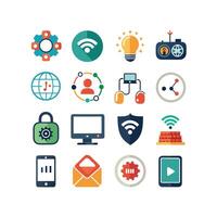 Technology Icon Set Illustration for Documents, Websites and Mobile Applications vector