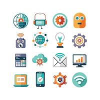 Technology Icon Set Illustration for Documents, Websites and Mobile Applications vector