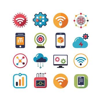 Technology Icon Set Illustration for Documents, Websites and Mobile Applications vector