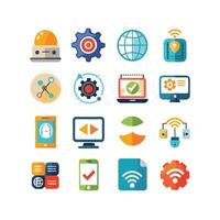 Technology Icon Set Illustration for Documents, Websites and Mobile Applications vector