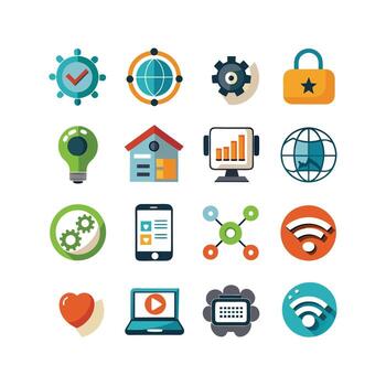 Technology Icon Set Illustration for Documents, Websites and Mobile Applications vector