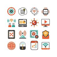 Technology Icon Set Illustration for Documents, Websites and Mobile Applications vector
