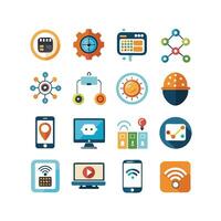 Technology Icon Set Illustration for Documents, Websites and Mobile Applications vector
