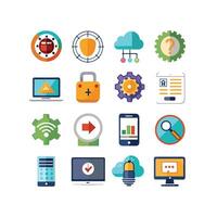 Technology Icon Set Illustration for Documents, Websites and Mobile Applications vector