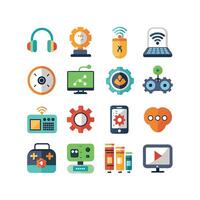 Technology Icon Set Illustration for Documents, Websites and Mobile Applications vector