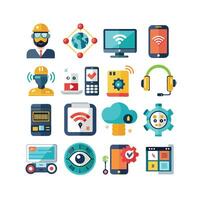 Technology Icon Set Illustration for Documents, Websites and Mobile Applications vector