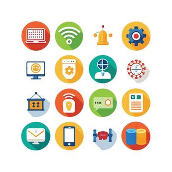 Technology Icon Set Illustration for Documents, Websites and Mobile Applications vector