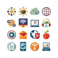 Technology Icon Set Illustration for Documents, Websites and Mobile Applications vector