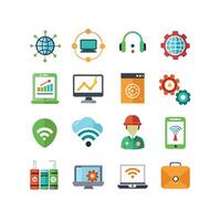 Technology Icon Set Illustration for Documents, Websites and Mobile Applications vector