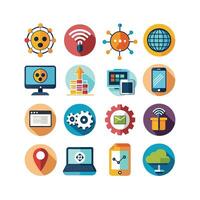 Technology Icon Set Illustration for Documents, Websites and Mobile Applications vector