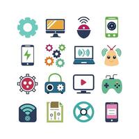 Technology Icon Set Illustration for Documents, Websites and Mobile Applications vector