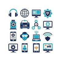 Technology Icon Set Illustration for Documents, Websites and Mobile Applications vector