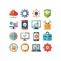 Technology Icon Set Illustration for Documents, Websites and Mobile Applications vector