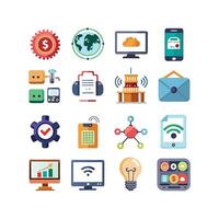Technology Icon Set Illustration for Documents, Websites and Mobile Applications vector