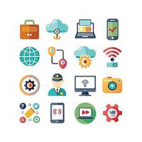 Technology Icon Set Illustration for Documents, Websites and Mobile Applications vector