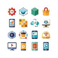 Technology Icon Set Illustration for Documents, Websites and Mobile Applications vector