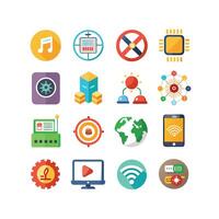 Technology Icon Set Illustration for Documents, Websites and Mobile Applications vector