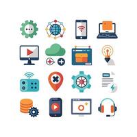 Technology Icon Set Illustration for Documents, Websites and Mobile Applications vector