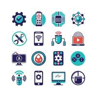 Technology Icon Set Illustration for Documents, Websites and Mobile Applications vector