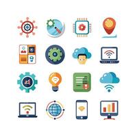 Technology Icon Set Illustration for Documents, Websites and Mobile Applications vector