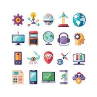 Technology Icon Set Illustration for Documents, Websites and Mobile Applications vector