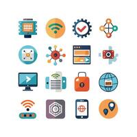 Technology Icon Set Illustration for Documents, Websites and Mobile Applications vector