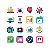 Technology Icon Set Illustration for Documents, Websites and Mobile Applications vector