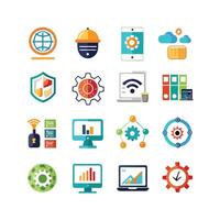 Technology Icon Set Illustration for Documents, Websites and Mobile Applications vector