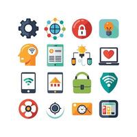 Technology Icon Set Illustration for Documents, Websites and Mobile Applications vector