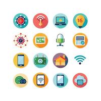 Technology Icon Set Illustration for Documents, Websites and Mobile Applications vector