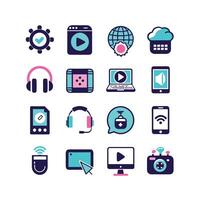 Technology Icon Set Illustration for Documents, Websites and Mobile Applications vector