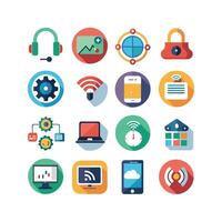 Technology Icon Set Illustration for Documents, Websites and Mobile Applications vector