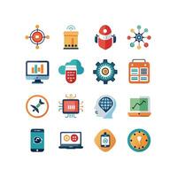 Technology Icon Set Illustration for Documents, Websites and Mobile Applications vector