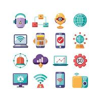 Technology Icon Set Illustration for Documents, Websites and Mobile Applications vector