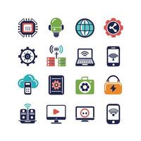 Technology Icon Set Illustration for Documents, Websites and Mobile Applications vector