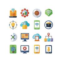 Technology Icon Set Illustration for Documents, Websites and Mobile Applications vector