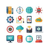 Technology Icon Set Illustration for Documents, Websites and Mobile Applications vector